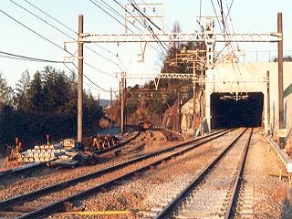 西側新旧線切換点1988年4月